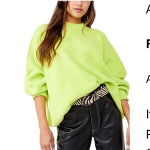 Free People Easy Street tunic - acid lime color